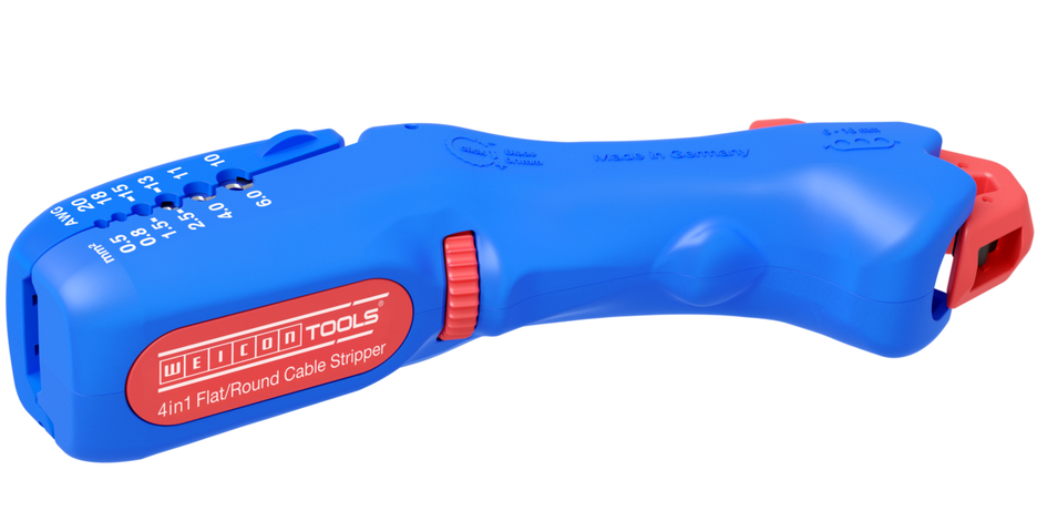 4in1 Flat and Round Cable Stripper | for all common flat cables up to a width of 18 mm and all common round cables with a diameter of 6-13 mm