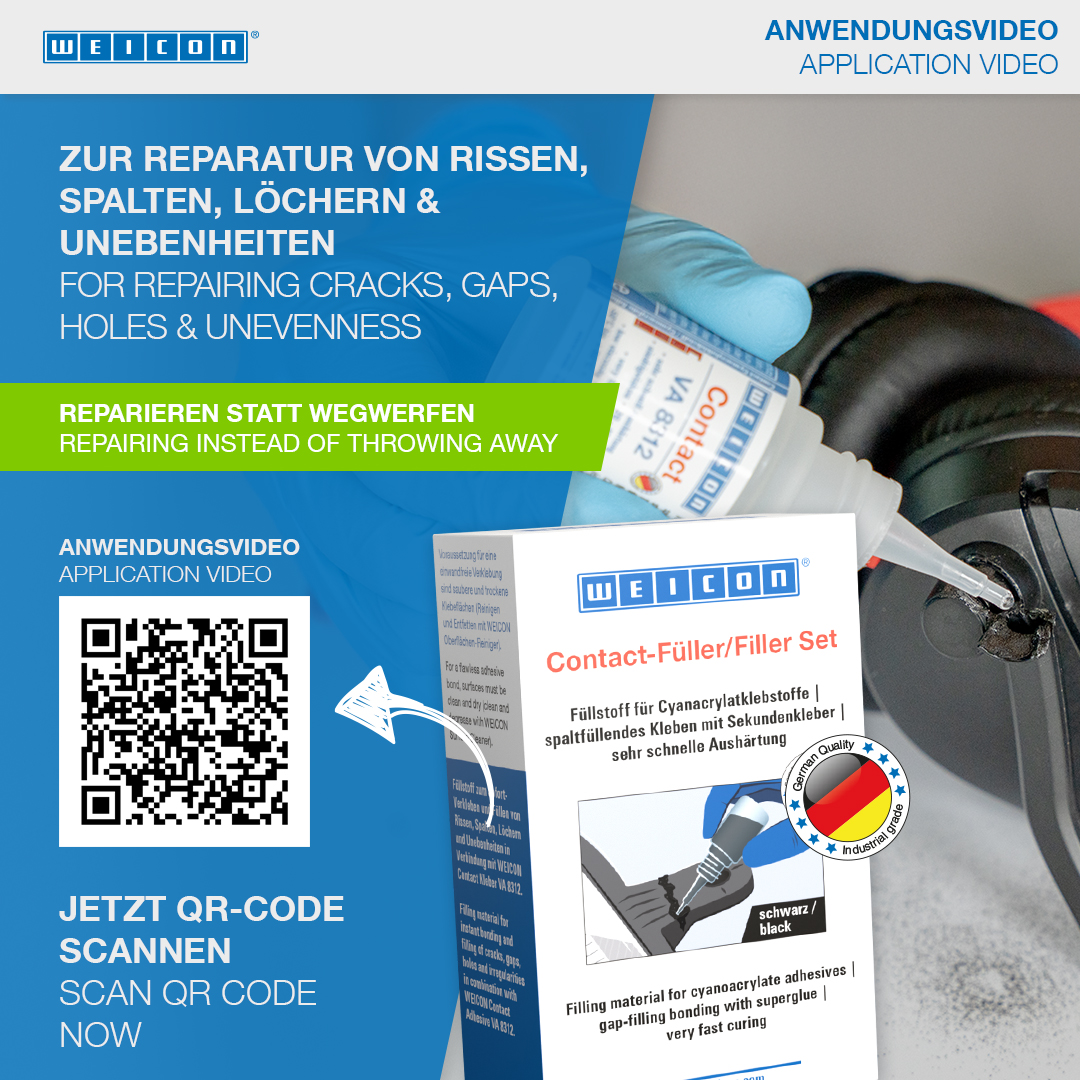 Contact-Filler Set | transparent special filler and cyanoacrylate adhesive Contact VA 8312
