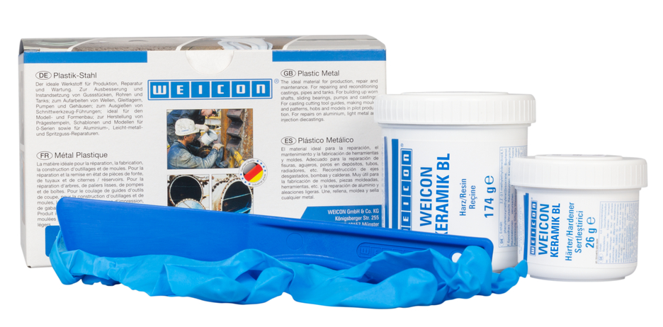 WEICON Ceramic BL | Mineral-filled epoxy resin system for extreme wear protection and high abrasion resistance