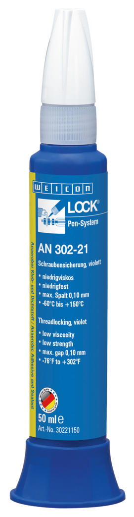 WEICONLOCKĀ® AN 302-21 Threadlocking | low strength, low viscosity WEICONLOCKĀ® AN 302-21 Threadlocking | low strength, low viscosity