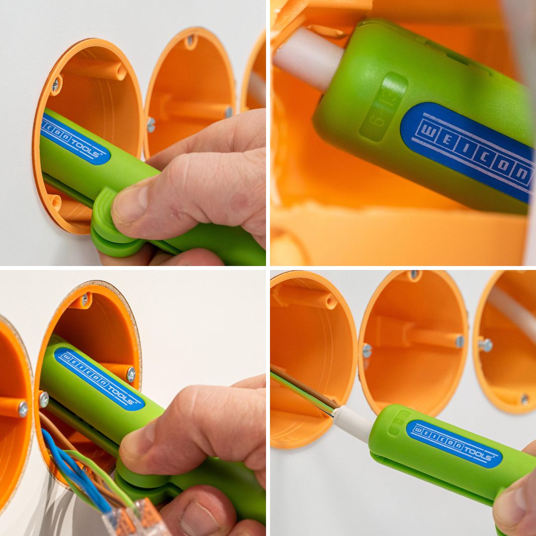 Round Cable Stripper No. 13 Green Line  | Stripping tools made from up to 97% renewable raw materials I for stripping all common round cables I working range 6,0 - 13,0 mm Ø