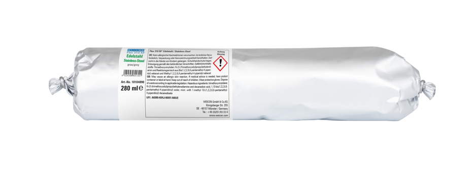 Flex 310 M® Stainless Steel | adhesive and sealant with high initial strength and metallic look, based on MS-Polymer