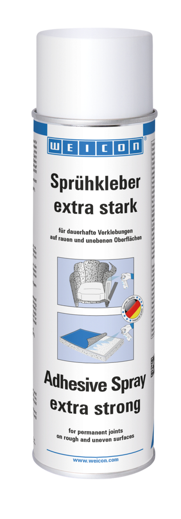 Adhesive Spray extra strong | sprayable contact adhesive for strong and permanent bonding of felt, artificial leather and insulating materials Adhesive Spray extra strong | sprayable contact adhesive for strong and permanent bonding of felt, artificial leather and insulating materials