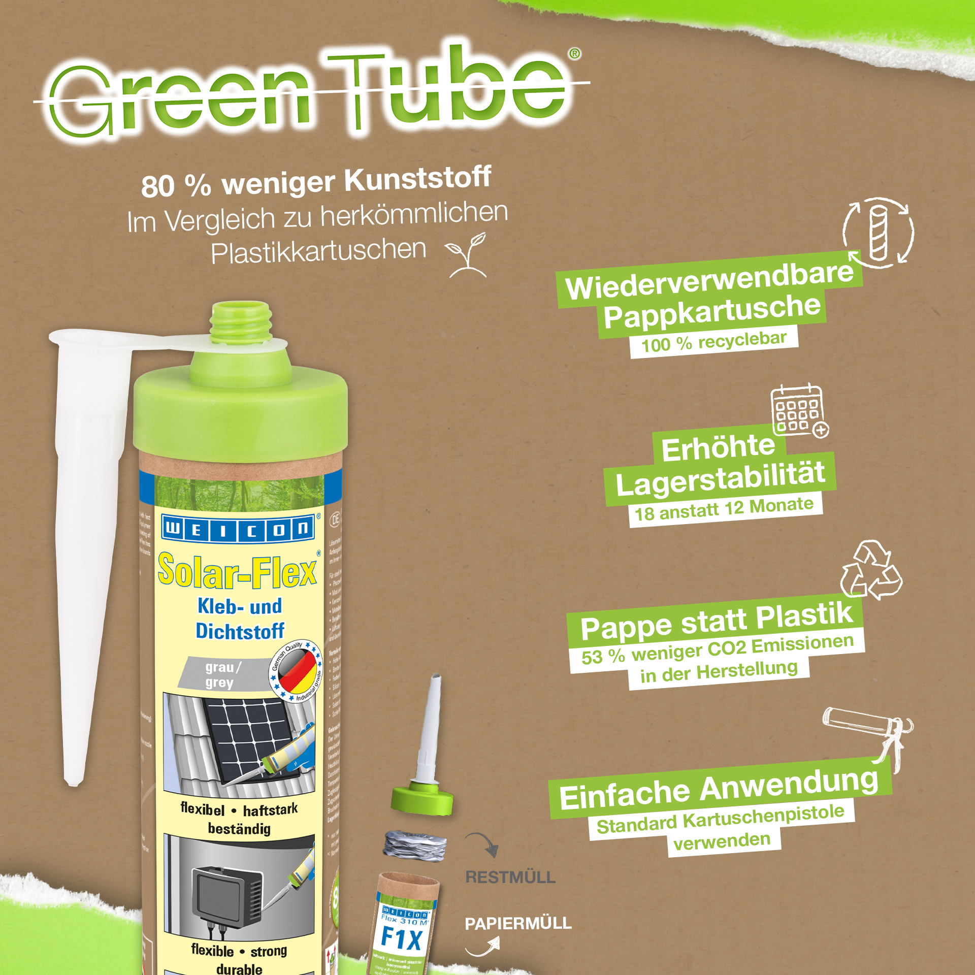 Solar-Flex® MS-Polymer | weather-resistant adhesive and sealant for the solar sector, based on MS-Polymer