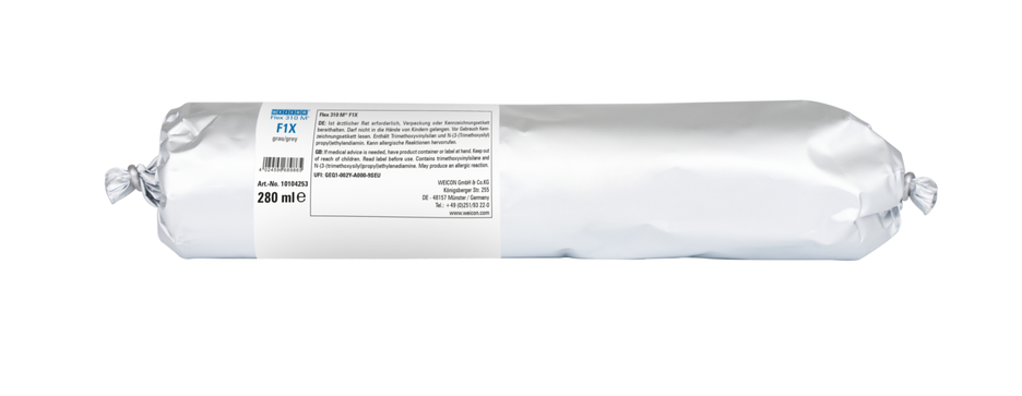 WEICON Green Tube Flex 310 M F1X | MS polymer-based adhesive and sealant with very high initial adhesion, temperature-resistant up to 180°C WEICON Green Tube Flex 310 M F1X | MS polymer-based adhesive and sealant with very high initial adhesion, temperature-resistant up to 180°C