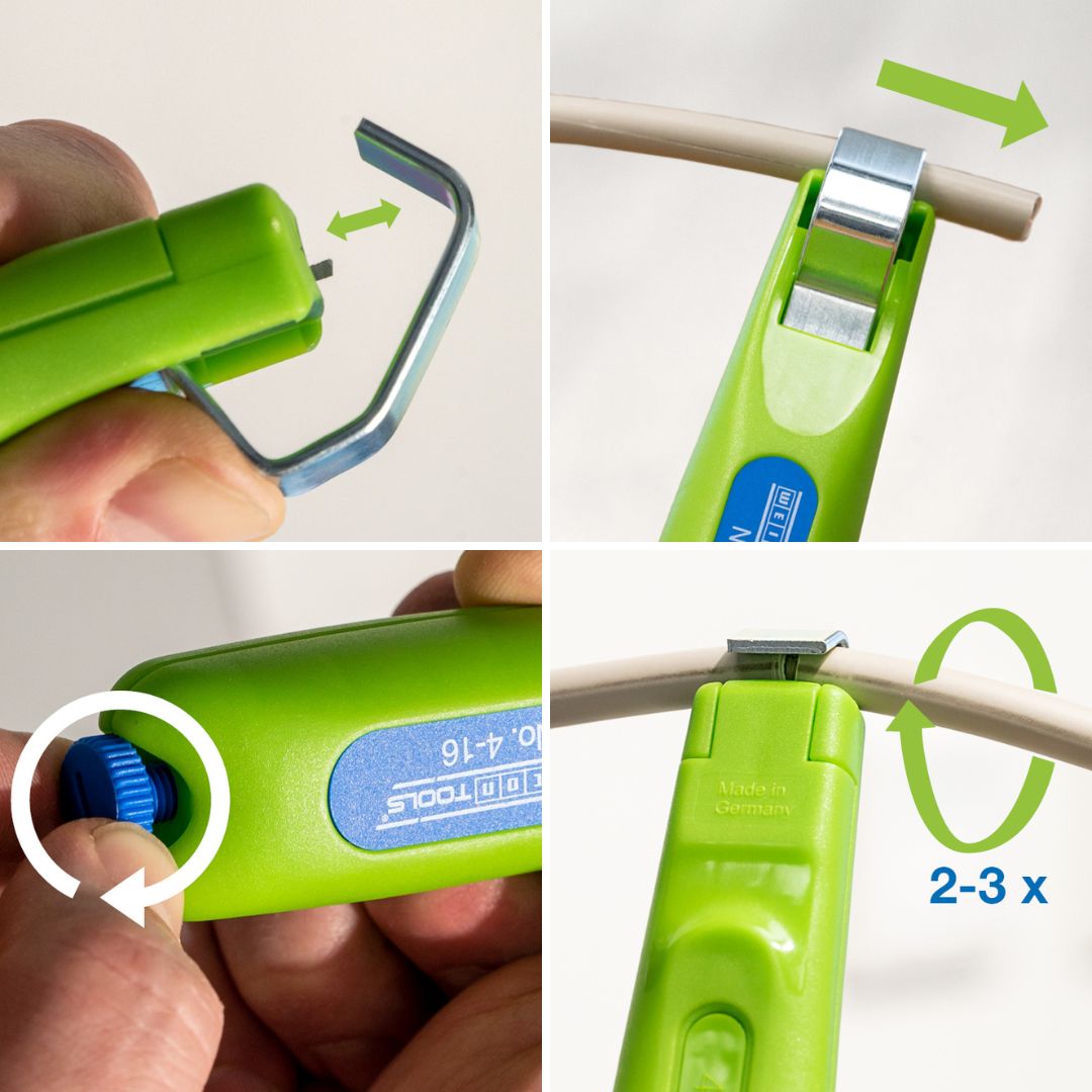 Cable Stripper No. 4 - 16 Green Line | Stripping tools made from up to 97% renewable raw materials I working range 4 - 16 mm Ø