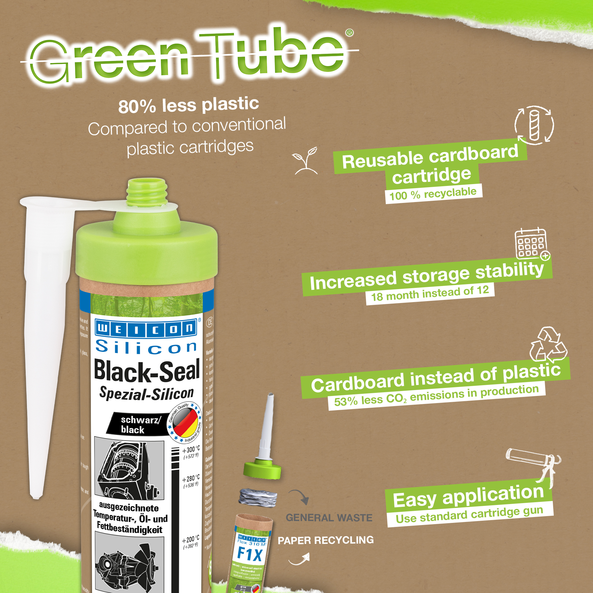 Black-Seal Special Silicone | permanently elastic sealant for oil- or grease-resistant areas