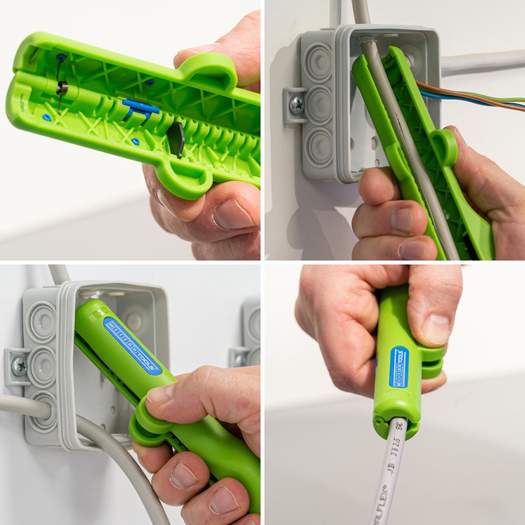 Round Cable Stripper No. 13 Green Line  | Sustainable stripping tool I for stripping all common round cables I working range 6,0 - 13,0 mm Ø