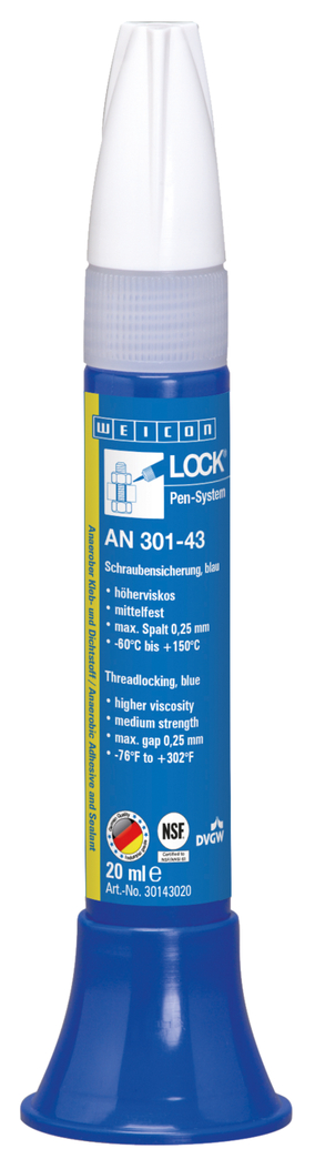 WEICONLOCKĀ® AN 301-43 Threadlocking | medium strength, with drinking water approval WEICONLOCKĀ® AN 301-43 Threadlocking | medium strength, with drinking water approval