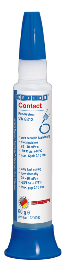 VA 8312 Cyanoacrylate Adhesive | instant adhesive for the food sector as well as EPDM elastomers and rubber VA 8312 Cyanoacrylate Adhesive | instant adhesive for the food sector as well as EPDM elastomers and rubber