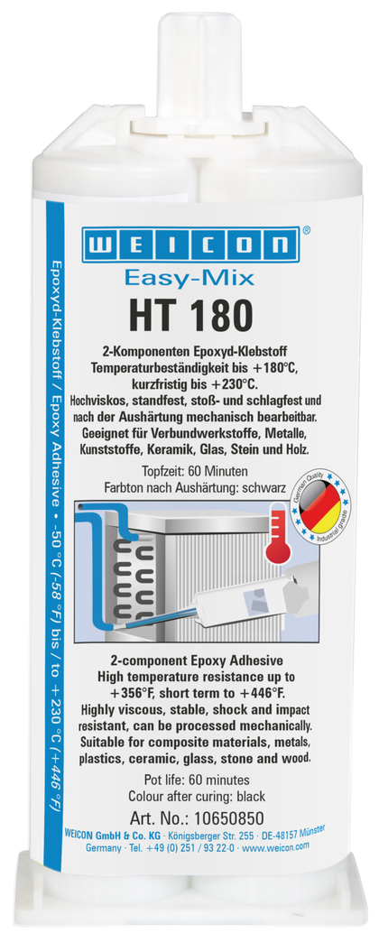 WEICON Easy-Mix HT 180 Epoxy Adhesive | epoxy adhesive high-temperature-resistant up to 180°C WEICON Easy-Mix HT 180 Epoxy Adhesive | epoxy adhesive high-temperature-resistant up to 180°C