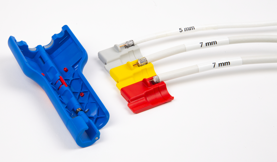 Coax-Stripper No 1 F Plus - suitable for F-screw connectors | for skinning and stripping coaxial cables incl. untwisting aid