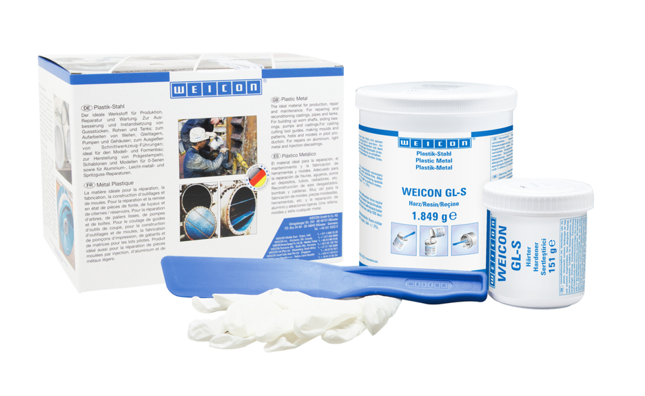 WEICON GL-S | mineral-filled epoxy resin system for wear protection coating, slow curing WEICON GL-S | mineral-filled epoxy resin system for wear protection coating, slow curing