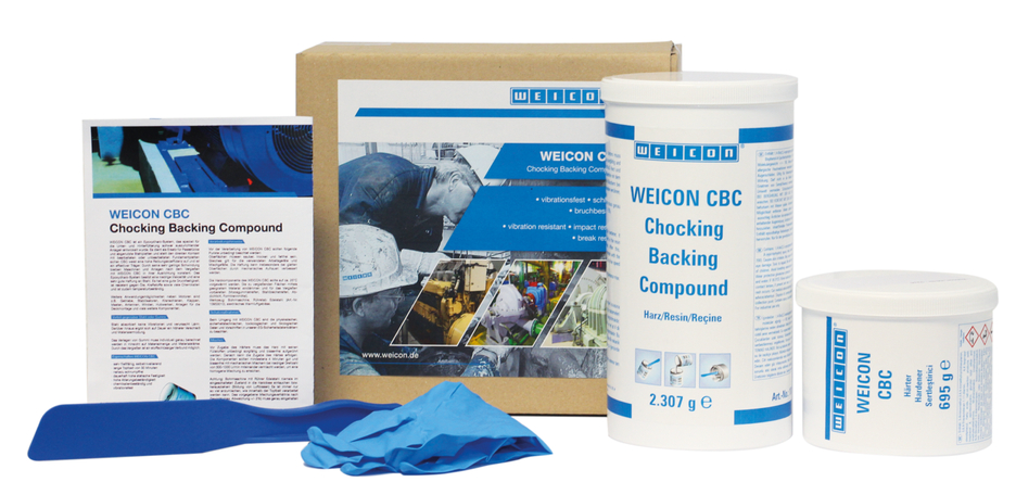 WEICON CBC | aluminium-filled epoxy resin system for casting  and gap compensation, ABS-certified WEICON CBC | aluminium-filled epoxy resin system for casting  and gap compensation, ABS-certified