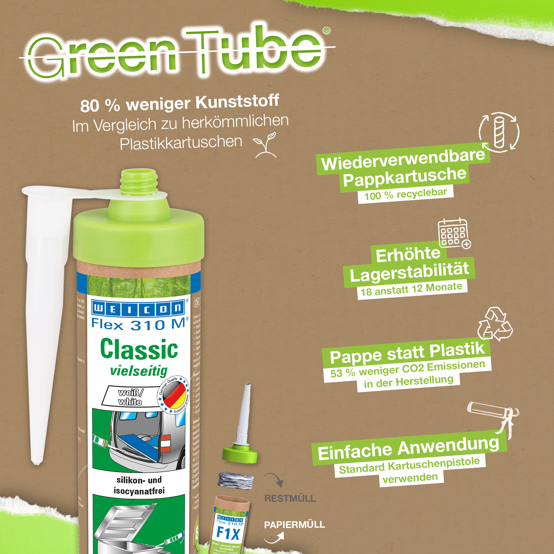 Flex 310 M® Classic | MS polymer-based elastic adhesive for versatile use