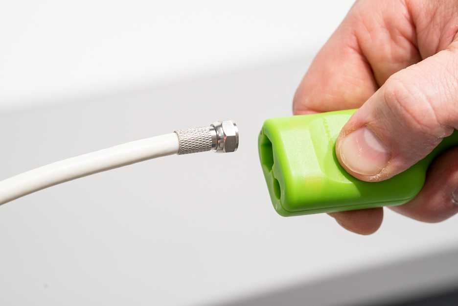 Coax-Stripper No 1 F Plus Green Line - suitable for F-screw connectors  | Stripping tools made from up to 97% renewable raw materials I for skinning and stripping coaxial cables incl. untwisting aid