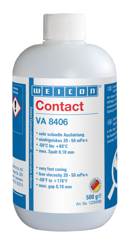 WEICON VA 8406
Cyanoacrylate Adhesive | instant adhesive for quick fixing and bonding