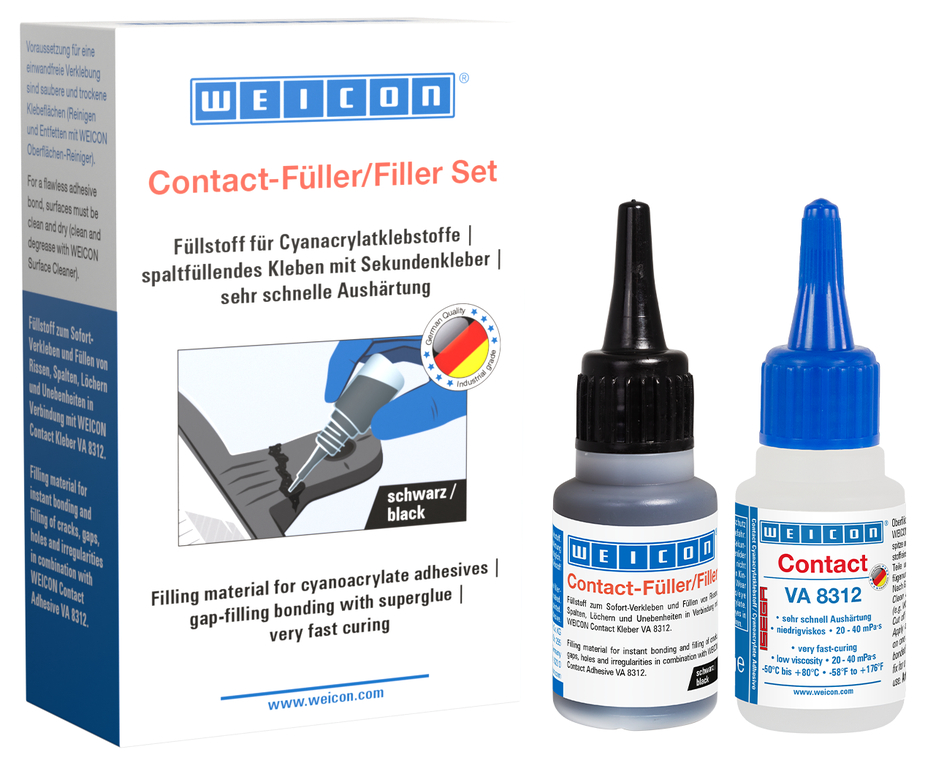 Contact-Filler Set | black special filler and cyanoacrylate adhesive Contact VA 8312