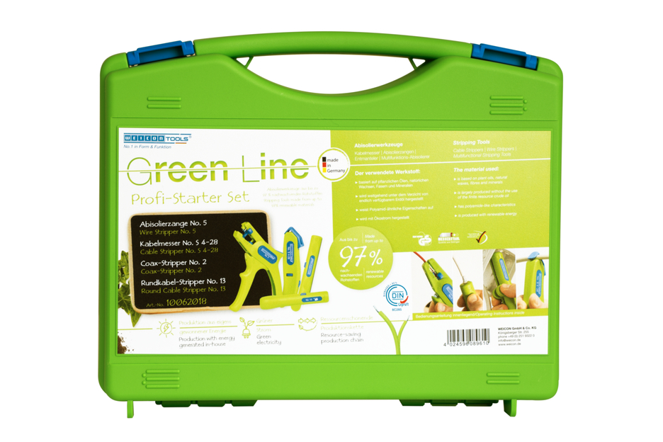 Starter Set Pro Green Line | Stripping tools made from up to 97% renewable raw materialss I 4-piece stripping set for house installations