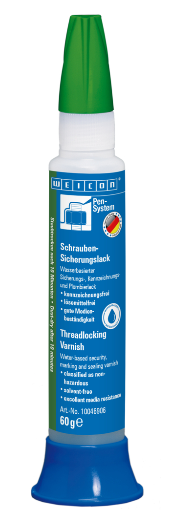 WEICON Threadlocking Varnish | Water-based lacquer for threadlocking, marking and sealing