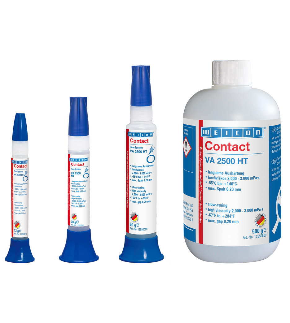 VA 2500 HT Cyanoacrylate Adhesive | high-viscosity instant adhesive, high-temperature-resistant up to 140°C