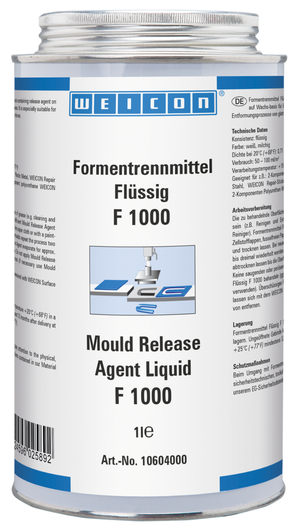 Mould Release Agent Liquid F 1000 | for smooth surfaces Mould Release Agent Liquid F 1000 | for smooth surfaces