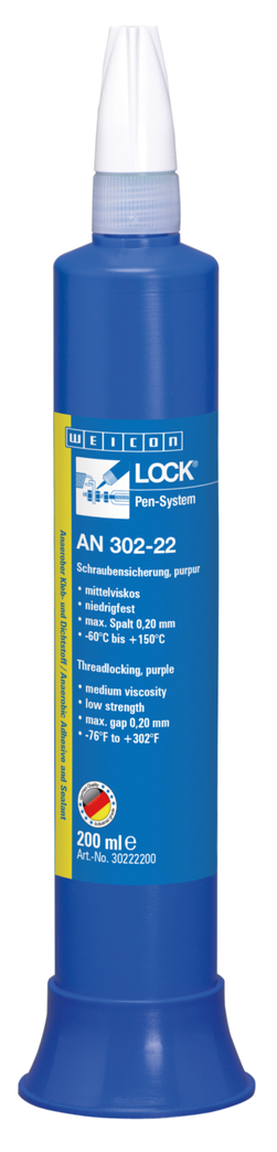 WEICONLOCKĀ® AN 302-22 Threadlocking | low strength, medium viscosity WEICONLOCKĀ® AN 302-22 Threadlocking | low strength, medium viscosity
