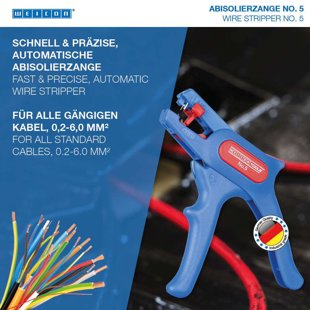 Wire Stripper No. 5 | for all common stranded and solid conductors I working range 0,2 - 6,0 mm²