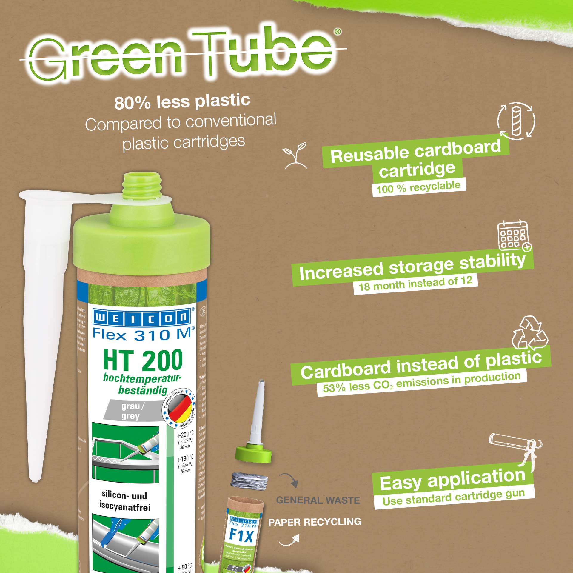 Flex 310 M® HT 200 MS-Polymer | Adhesive and sealant with high initial adhesion - ideal for powder coating and heat-resistant up to 200 °C