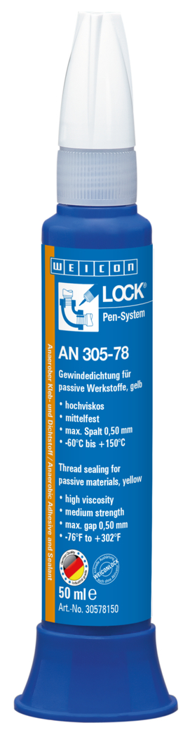 WEICONLOCKĀ® AN 305-78 Pipe and thread sealing | for passive materials, medium strength, with drinking water approval WEICONLOCKĀ® AN 305-78 Pipe and thread sealing | for passive materials, medium strength, with drinking water approval