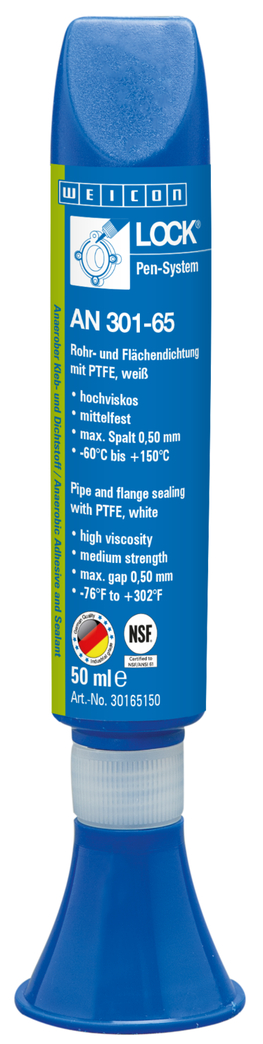 WEICONLOCKĀ® AN 301-65 Pipe and Flange Sealing | with PTFE, medium strength, with drinking water approval WEICONLOCKĀ® AN 301-65 Pipe and Flange Sealing | with PTFE, medium strength, with drinking water approval